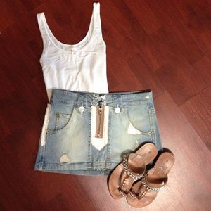 🇮🇹 Pinko Denim Mini Skirt